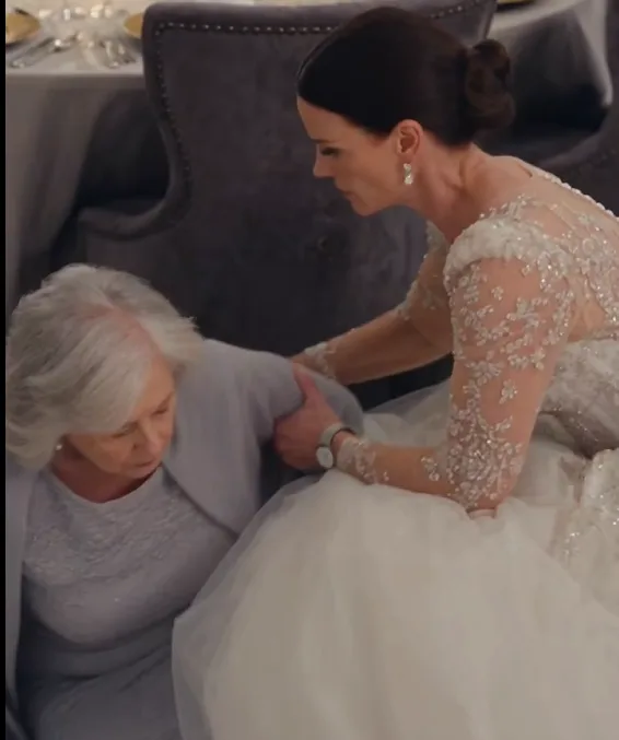 Adelaide Bellomo had barely begun lowering herself into the chair beside the wedding table when Derek kicked it away.