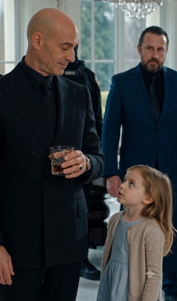 Mia walked through a line of armed guards and stopped Vittorio just before he drank from his glass.