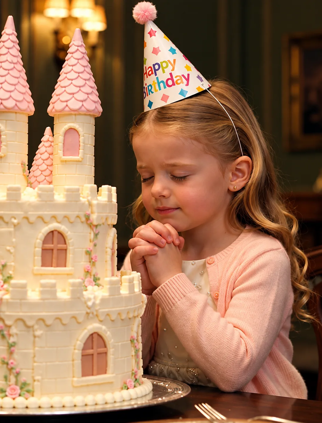 Ella’s birthday wish ended with her face being shoved into the handmade castle cake by her uncle Gavin.