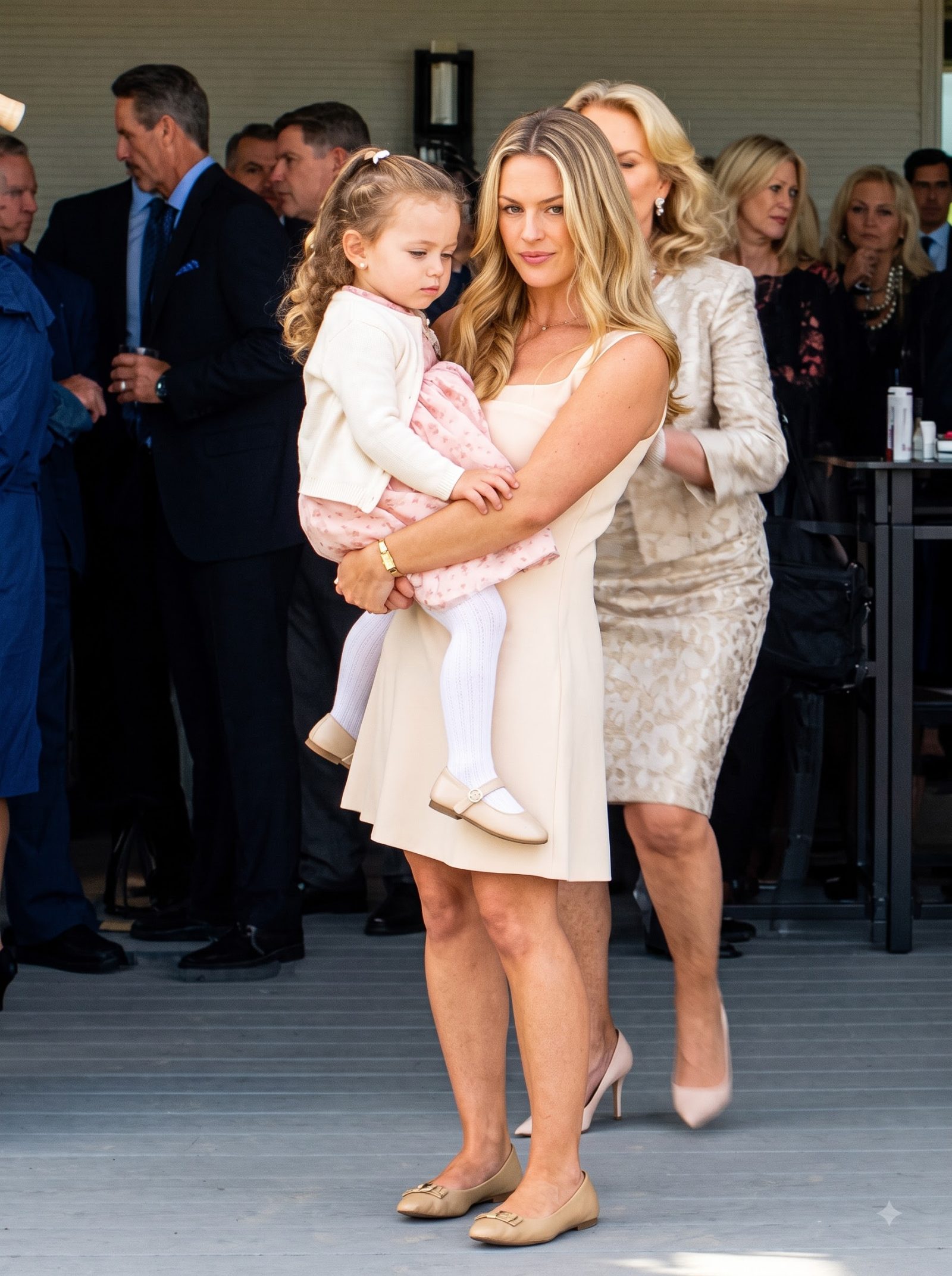 Alina was standing at the edge of the polo-club viewing platform with three-year-old Lucy in her arms when Ramona suddenly shoved both of them forward.