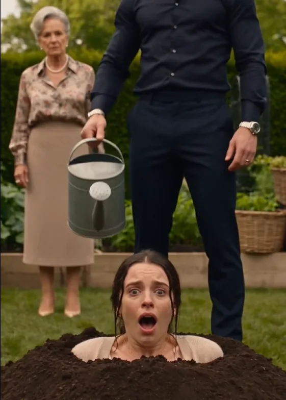 Grant dumped muddy water over eight-months-pregnant Sofia while she was trapped in loose garden soil nearly to her shoulders.