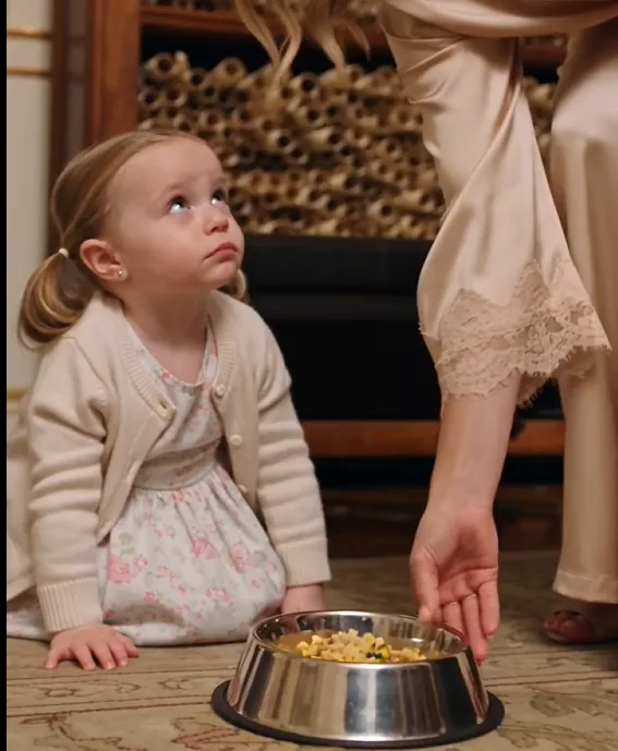 Bianca Romano placed a dog bowl filled with leftover breakfast on the floor.