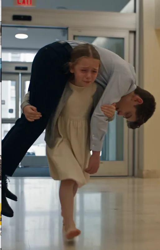Eight-year-old Lily Carter burst barefoot into Angelo Castellano’s private hospital carrying his unconscious fourteen-year-old son across her back.
