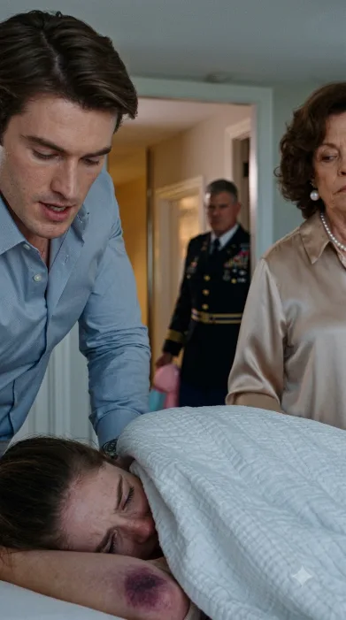 Seven-month-pregnant Emily was pinned against her own bed by her husband while Ryan grabbed her bruised arms and shoved her backward against the pillows.