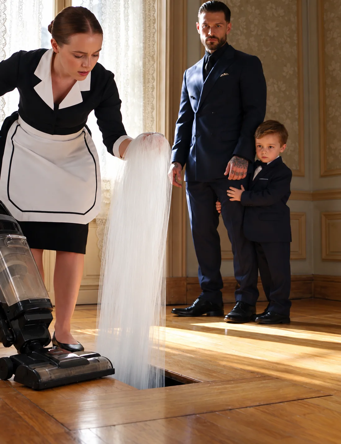 Raffaele entered the abandoned bridal suite with his son and a housemaid when the vacuum caught beneath a seam in the old wooden floor.