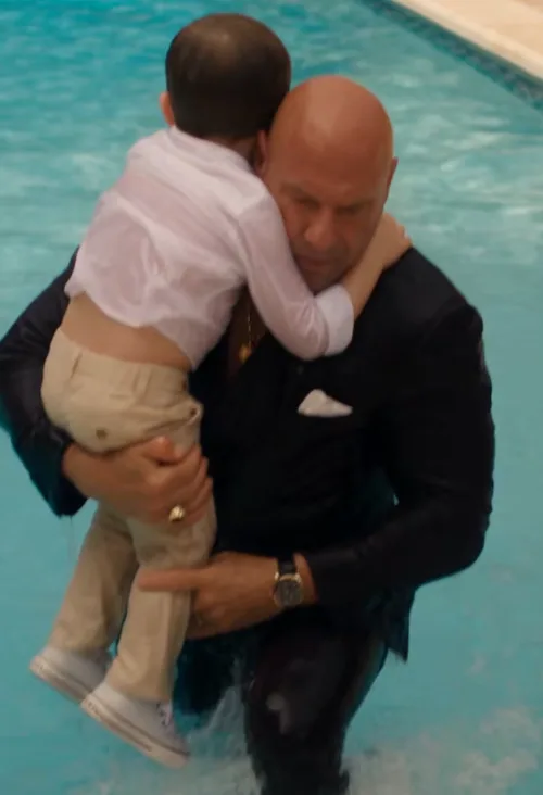 Three-year-old Mason ran from the poolhouse corridor in terror and was immediately slapped, shoved backward, and thrown into the pool by Vanessa.