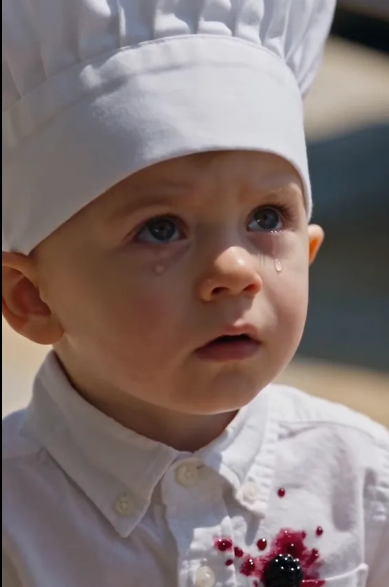 Three-year-old Luca proudly brought Bernadette a blackberry cobbler he had made himself, only to have her kick it from his hands, humiliate him, and force him to scrub her luxury car instead.