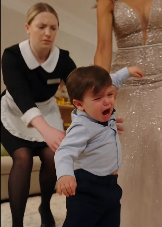 Three-year-old Ethan was crying when Serena dragged him across the nursery by one arm.
