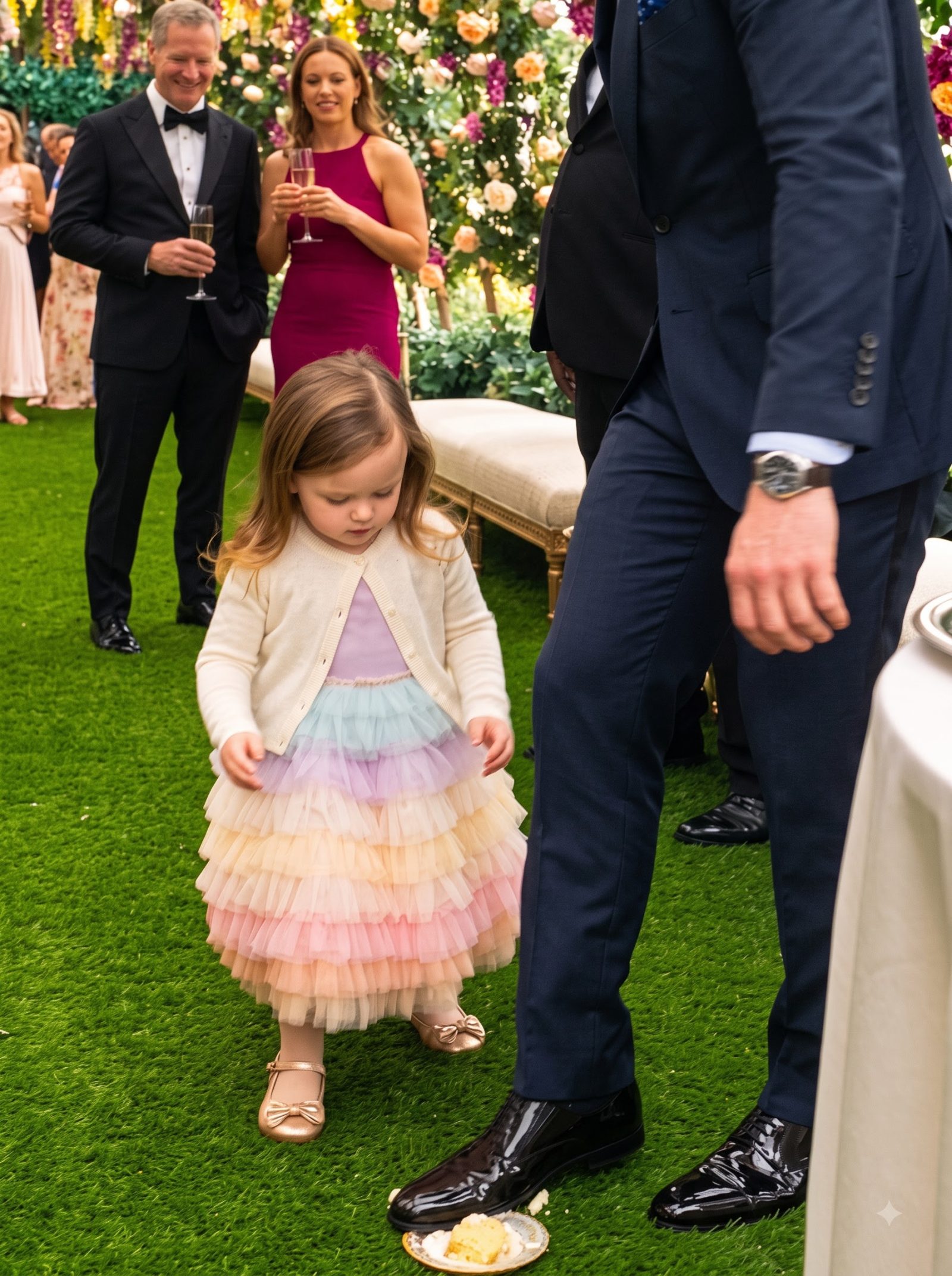 Desmond deliberately knocked three-year-old Priscilla’s cake plate from her hands, crushed one of the fallen pieces beneath his shoe, and smeared frosting onto the child’s cardigan.