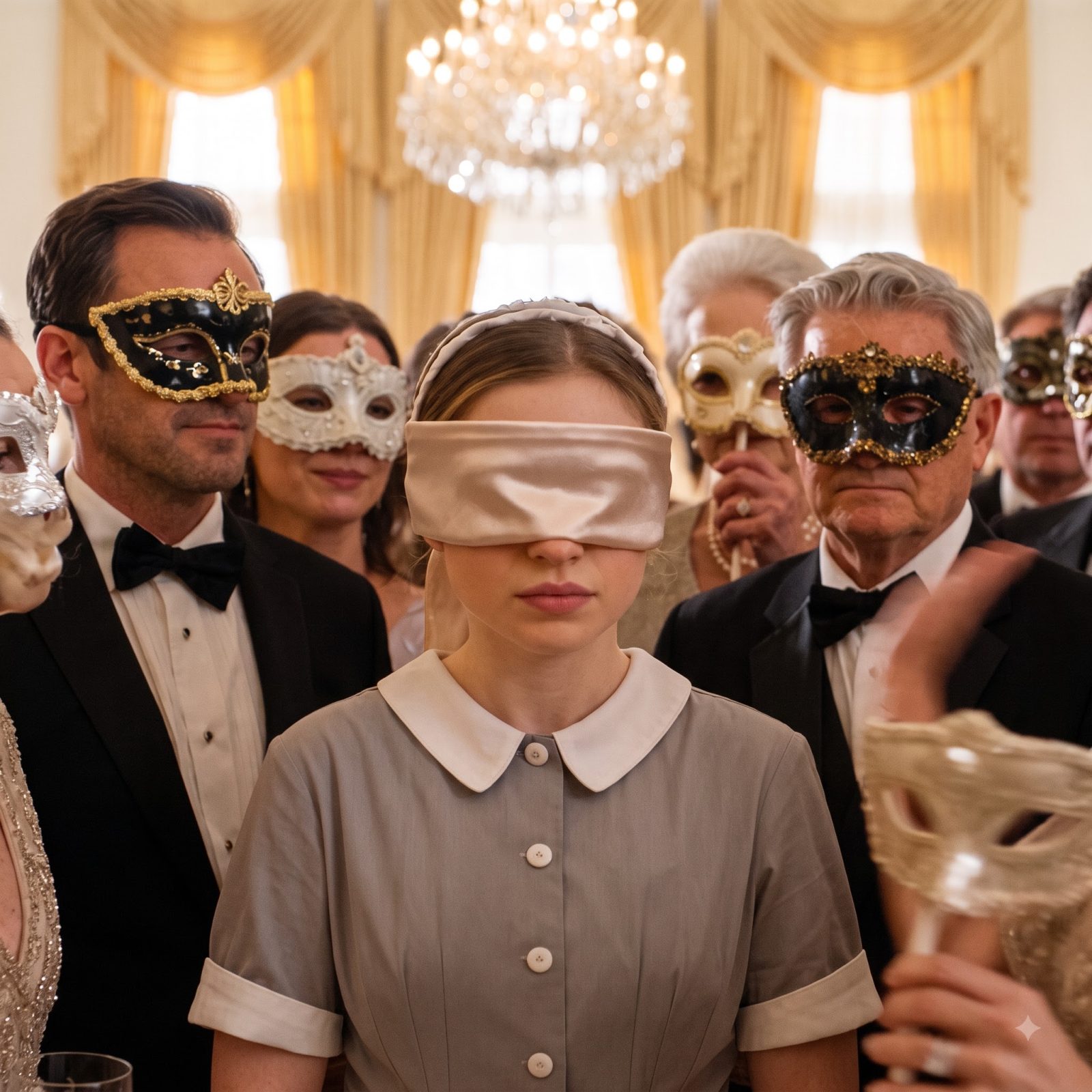 Odessa struck the blindfolded housemaid Mirelle and cruelly taunted her about her missing daughter, suggesting the child might already be on the way to the airport.