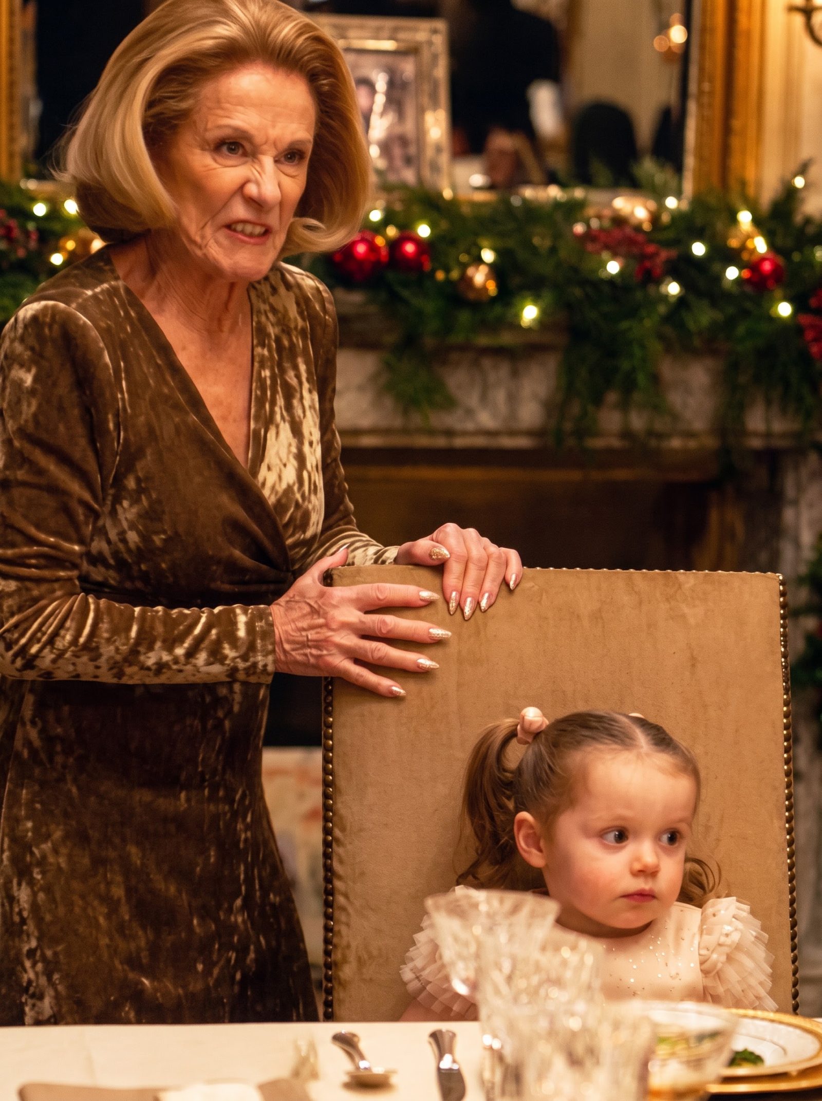 At a private Christmas dinner, Katherine violently pulled three-year-old Clara’s chair away, threw the child’s dinner onto the floor, and warned her that once her father was gone, she would learn to eat last.