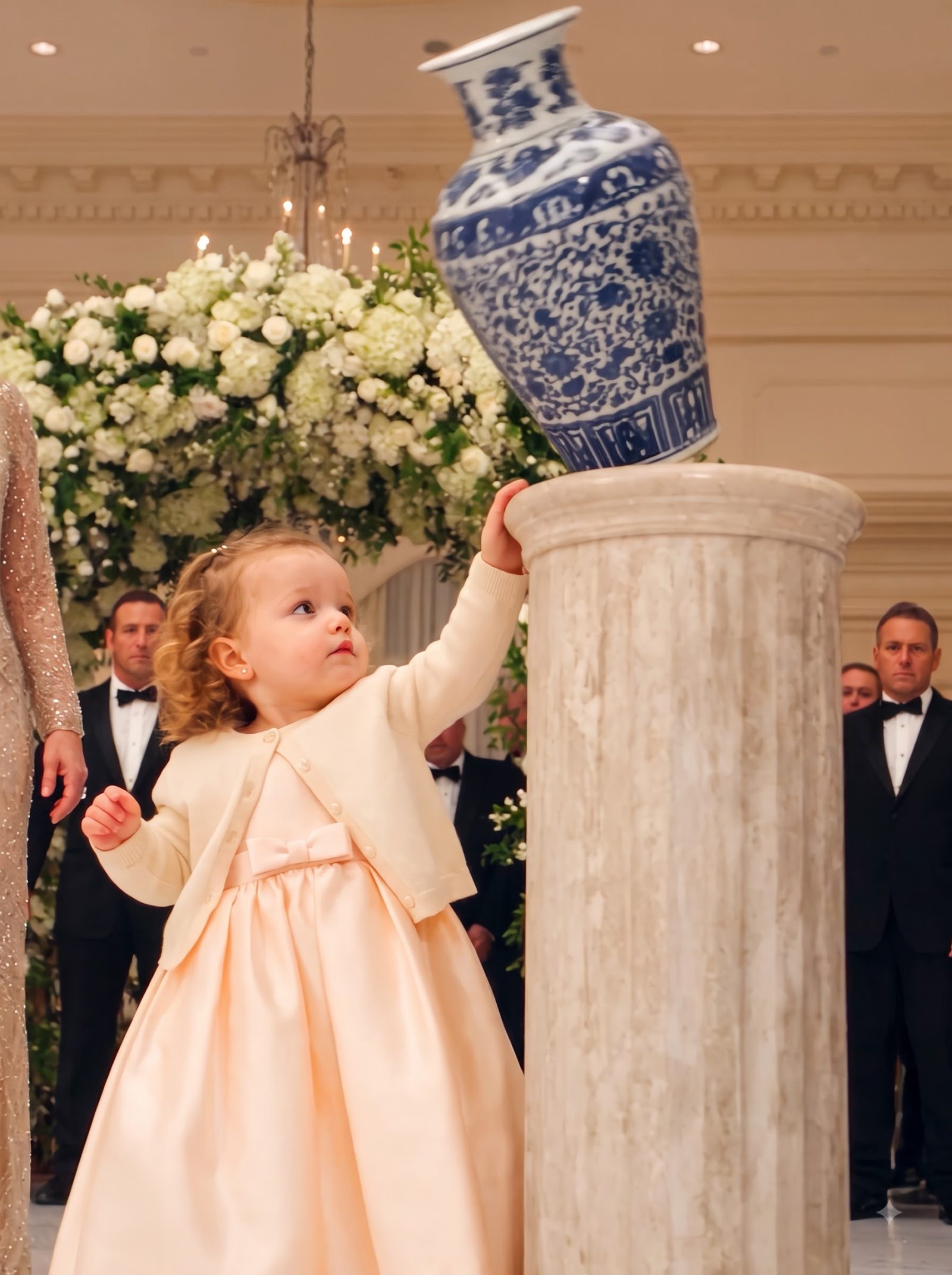 At a private Mafia-family wedding, three-year-old Elisa accidentally bumped a pedestal and shattered an antique porcelain vase.