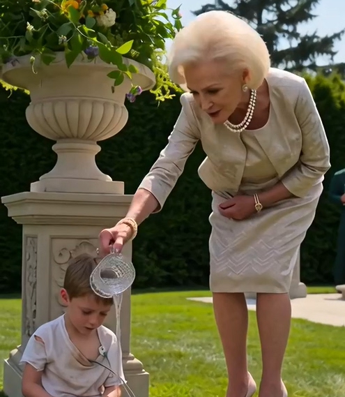 At a private Bellafonte garden party, four-year-old Elliot sat beneath the hot afternoon sun with his ankle chained to a stone column.