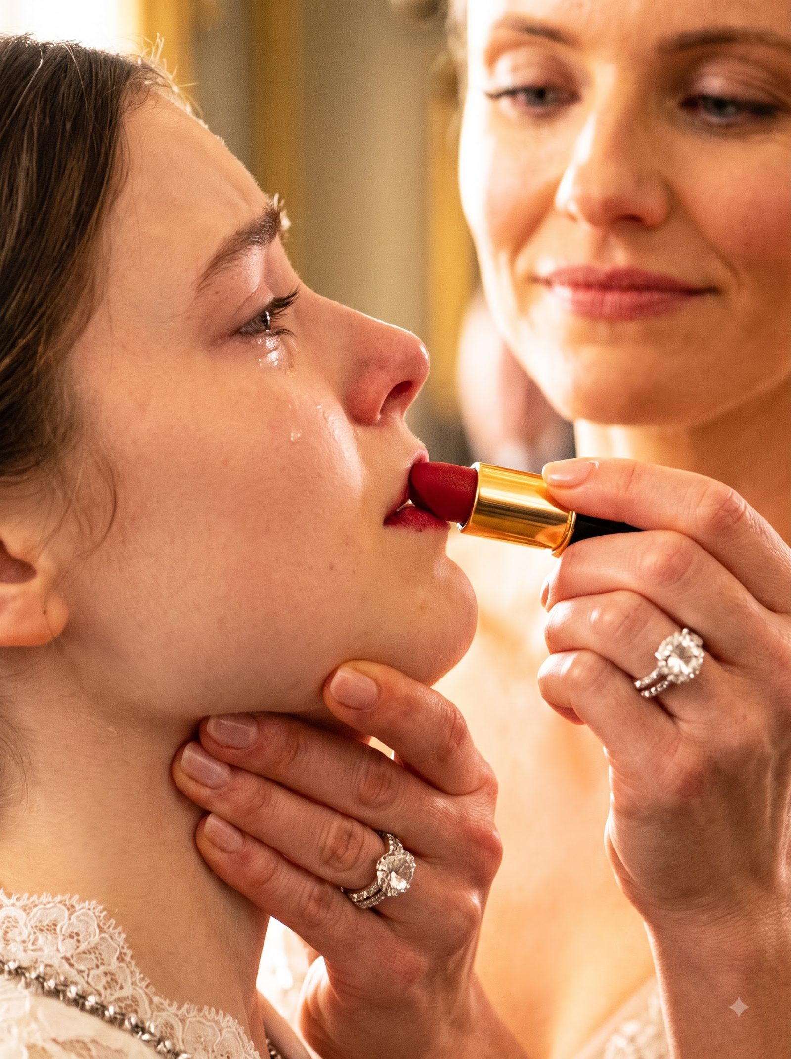 At Godfrey’s crowded engagement reception, Serilda forced dark lipstick across housemaid Avelise’s mouth and mocked that Godfrey still preferred his dead wife.
