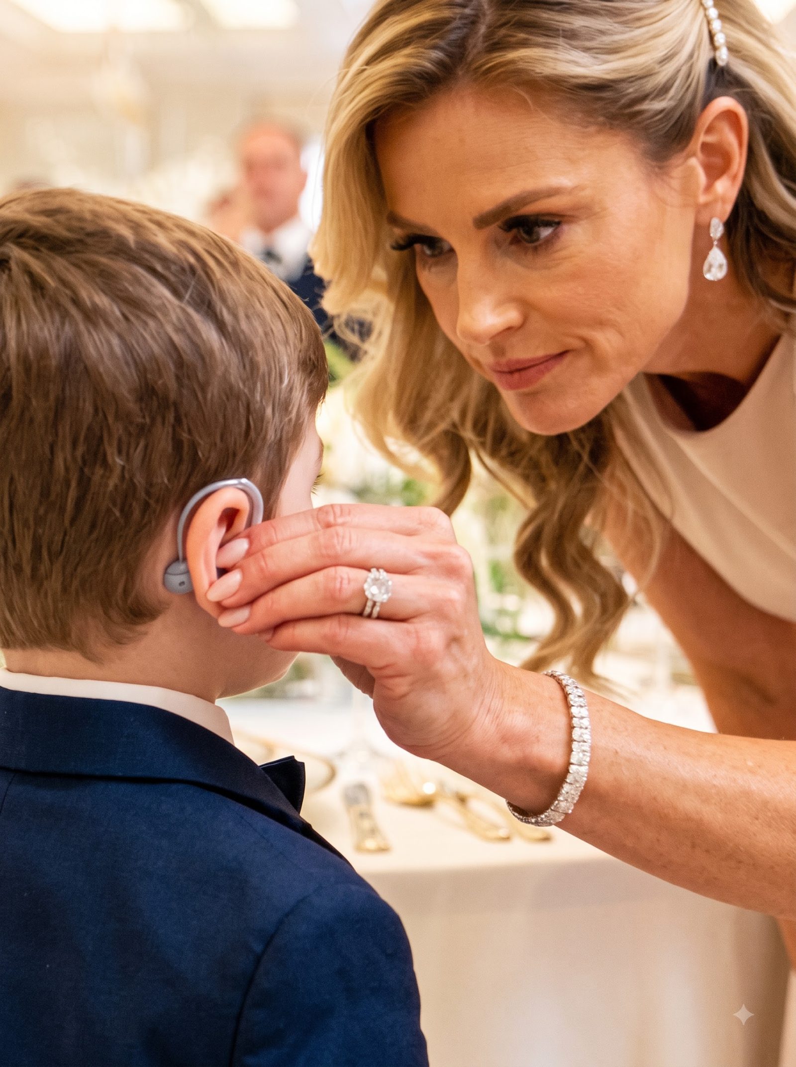 At a crowded Mafia-family engagement reception, Victoria suddenly ripped three-year-old Noah’s hearing aid from his ear, threw it to the floor, and crushed it beneath her heel.