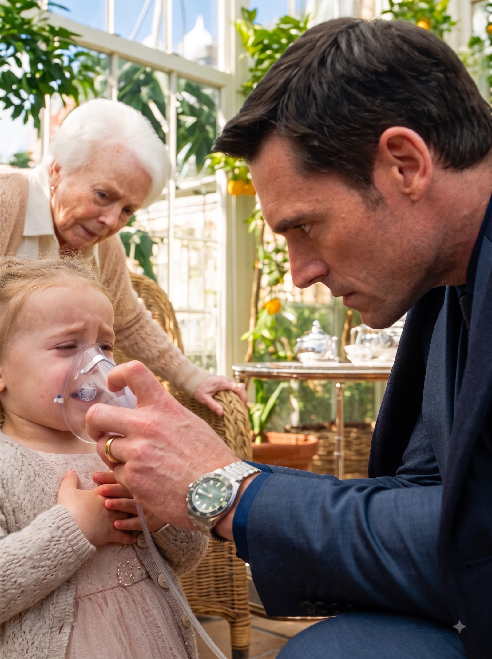 Inside the glass-roofed conservatory, three-year-old Mireya began struggling to breathe as her grandmother Margaret rushed to help her.
