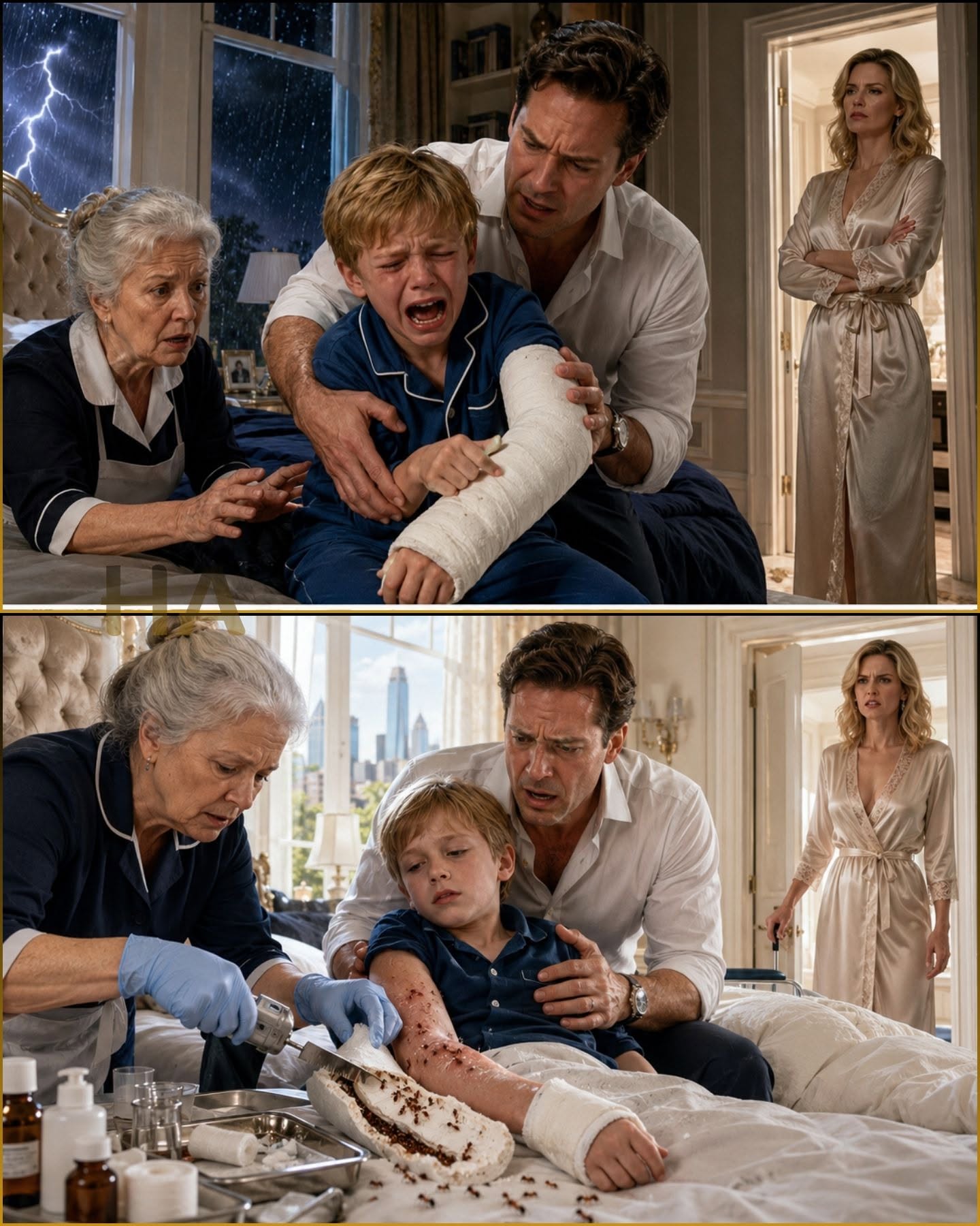 Little Boy Begging His Billionaire Father to