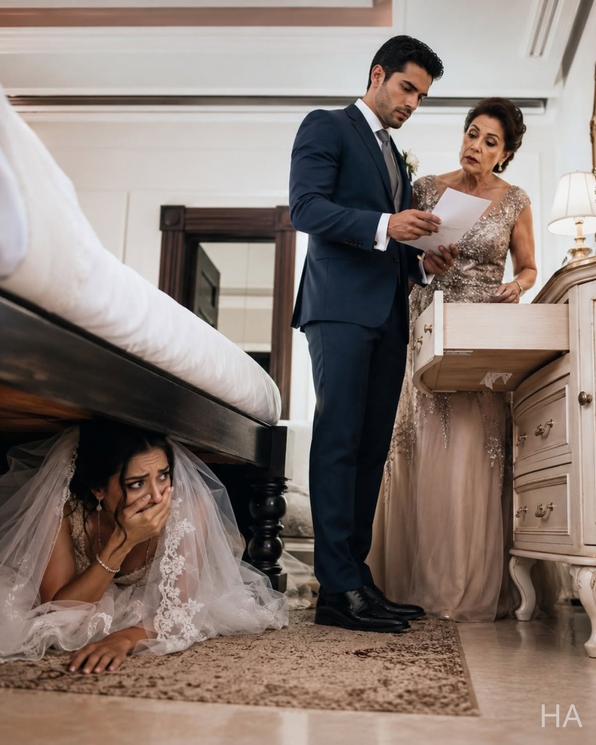 The Bride Hid Under the Bed as a Joke… Then Heard ...