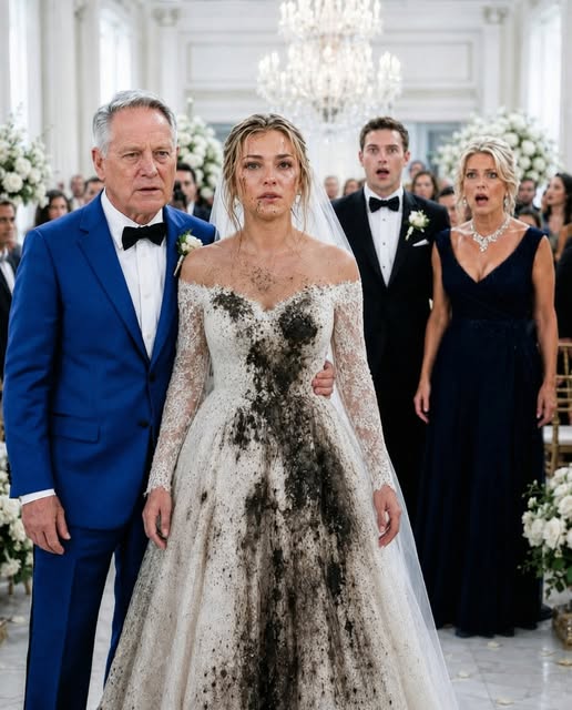 My mother-in-law poured something filthy over my wedding dress and left a note: “Know your place.” In front of 200 guests, I put it on anyway, took my father’s arm, and walked down the aisle without shedding a tear. Then I smiled at the groom and whispered, “Your mother forgot one thing — I know the secret that will destroy you both.”