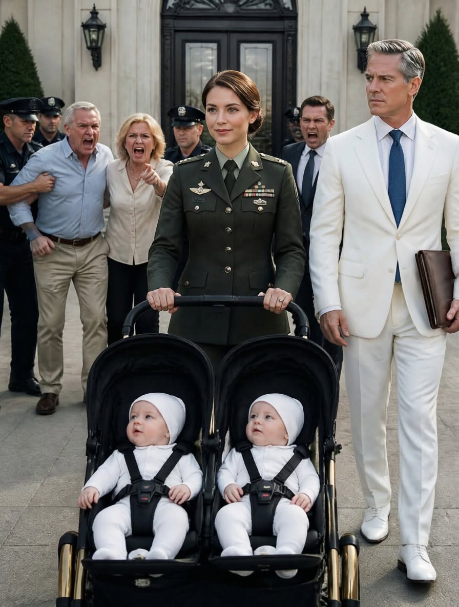 While carrying our twins, I stayed silent as the community credited my husband's mistress with saving his parents' property. Days later, he served me divorce papers in the hospital, calling me worthless and leaving without realizing my true rank as a U.S. Army colonel. He thought he had won, until I showed up again with a military escort, senior officers, and law enforcement standing behind me.