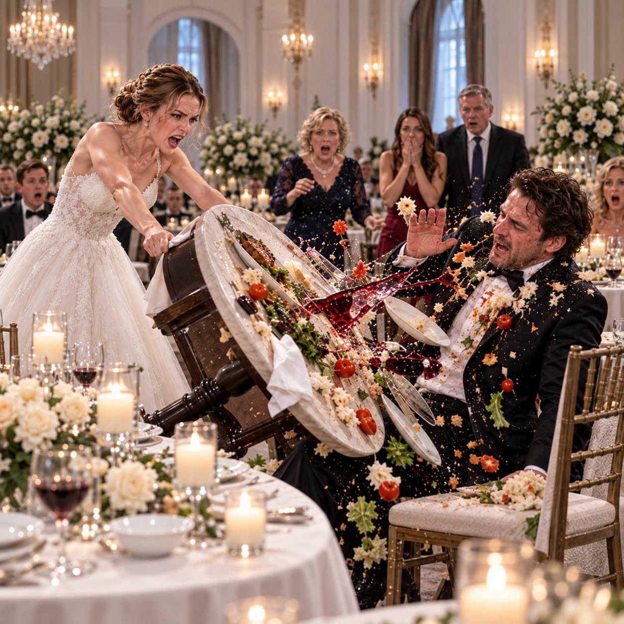 13 days into marriage, I missed my BIL's plate at dinner. My husband sl*pped me before his family. MIL and BIL gloated, 'She deserved it!' I flipped the table and said one line leaving him speechless.