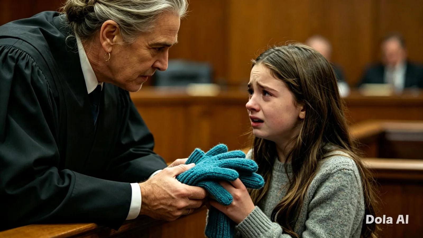 THE BLUE MITTEN: A seven-year-old girl walked up to the iron judge’s bench with a frayed woolen mitten, whispering the secret that brought the entire courtroom to tears.