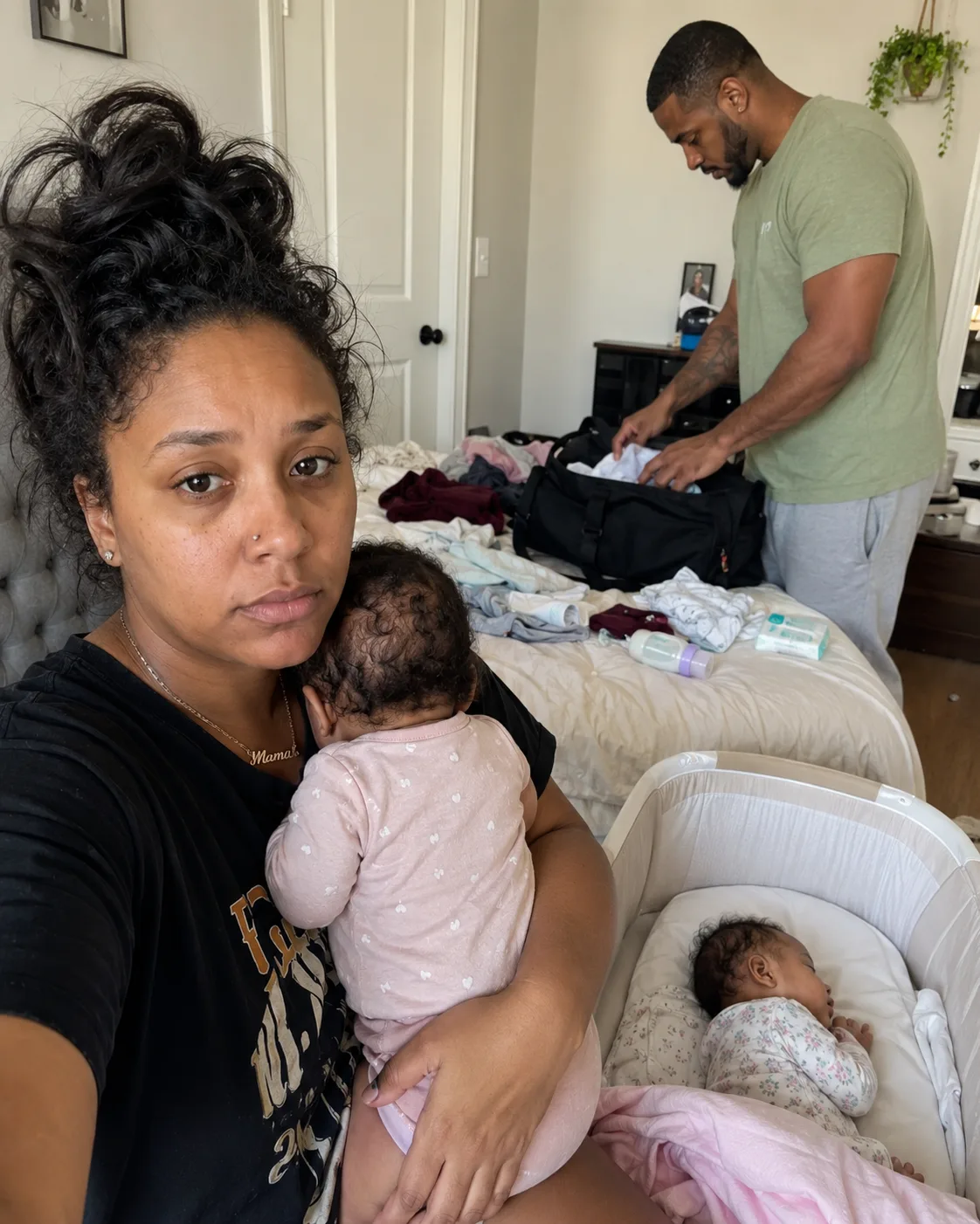 My Husband Left Me With Our Twins — Then Froze When He Came Home