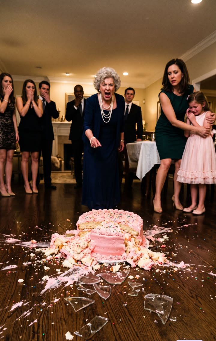 My MIL SLAPPED my 10-year-old daughter, smashed her birthday cake in front of a room full of guests, and declared, “No son, no celebration”—then my husband SHRUGGED and agreed with her… so I quietly said, “Okay,” and by morning they were about to learn what that one word really meant.