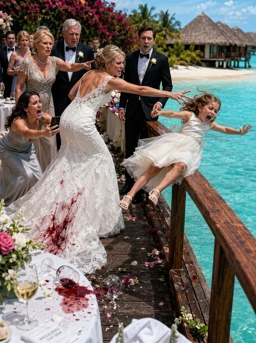 My sister shoved my 8-year-old daughter over a railing at her $2 million island wedding—and when my mother slapped me for trying to help her, I finally revealed who had actually paid for everything.