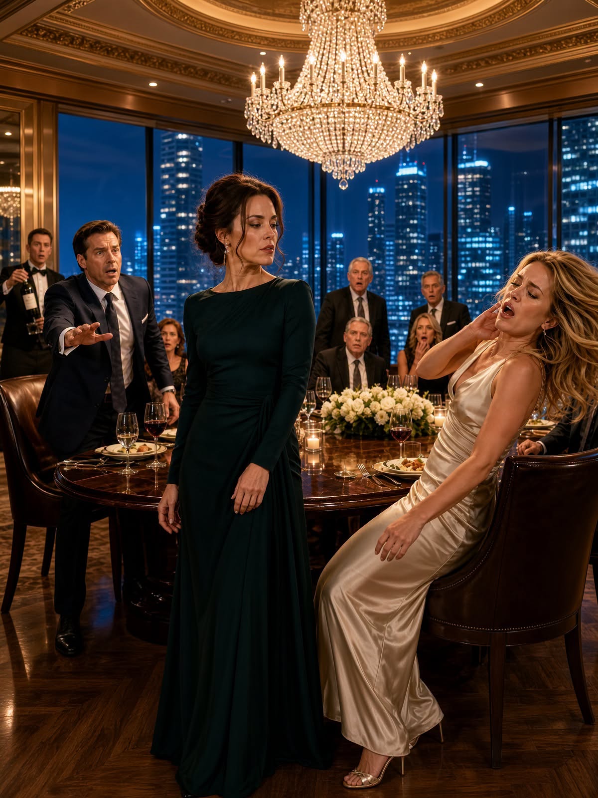 His mistress slapped his wife across the face at a $200 million investor dinner—and when her husband told his wife to “calm down,” she asked one question that made every billionaire at the table stop smiling.
