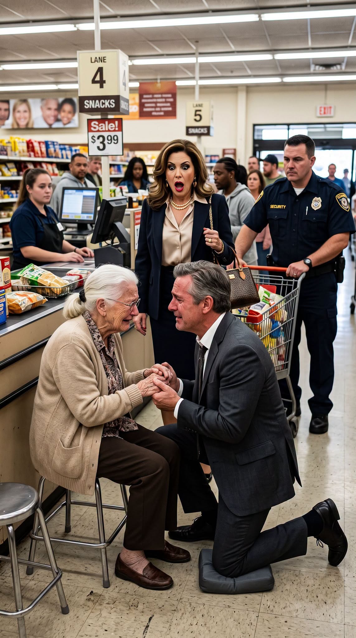 A woman mocked my 83-year-old mother for taking too long at checkout—but the cashier took one look at Mom’s face, locked the register, and said, “Nobody leaves.”