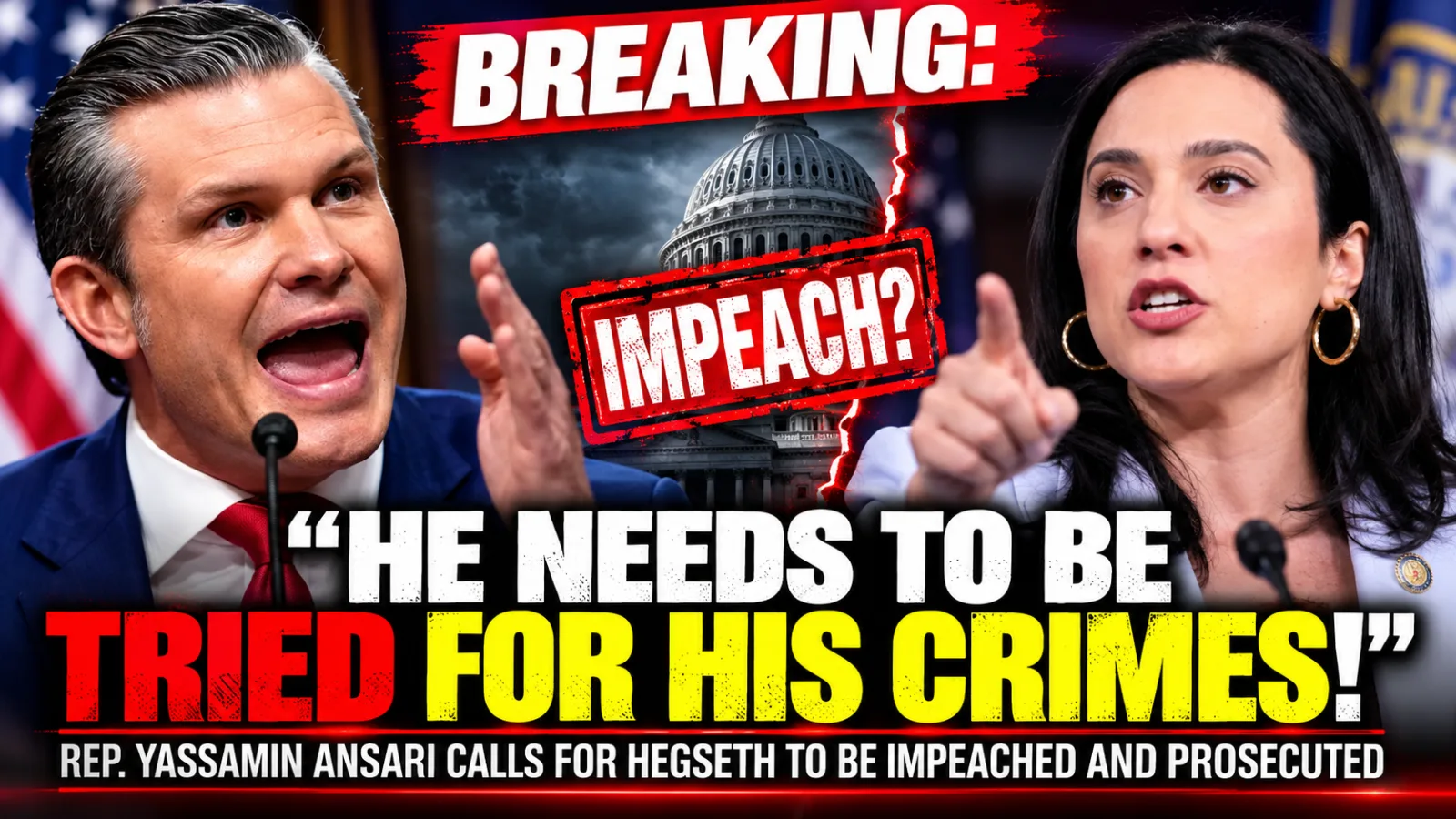 🔥 ANSARI TAKES DIRECT AIM AT HEGSETH — DEMANDS IMPEACHMENT AND PROSECUTION AS THE “TRIED FOR HIS CRIMES” CLASH EXPLODES…