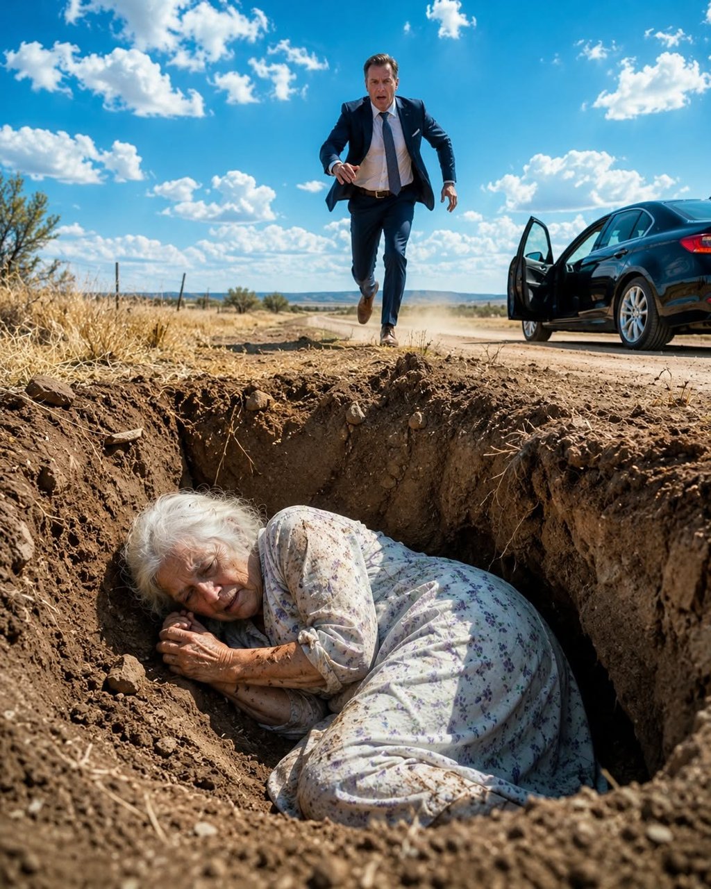 He found his mother dy:ing at the bottom of a dry pit...