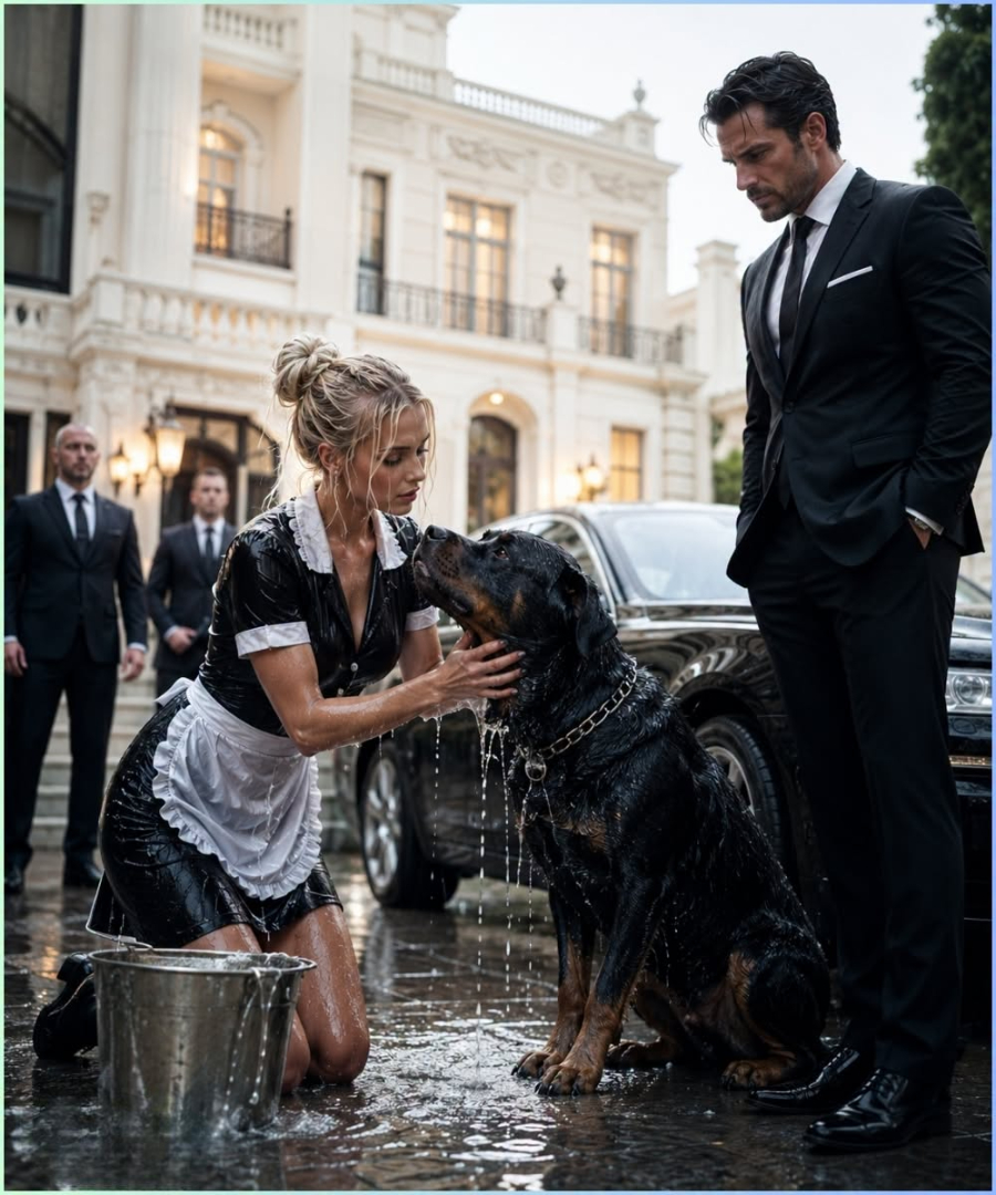The Clumsy Maid Drenched a Mafia Boss’s Killer Dog by Accident, but When the Beast Refused to Leave Her, the Don Discovered He Was the One Who Needed Training