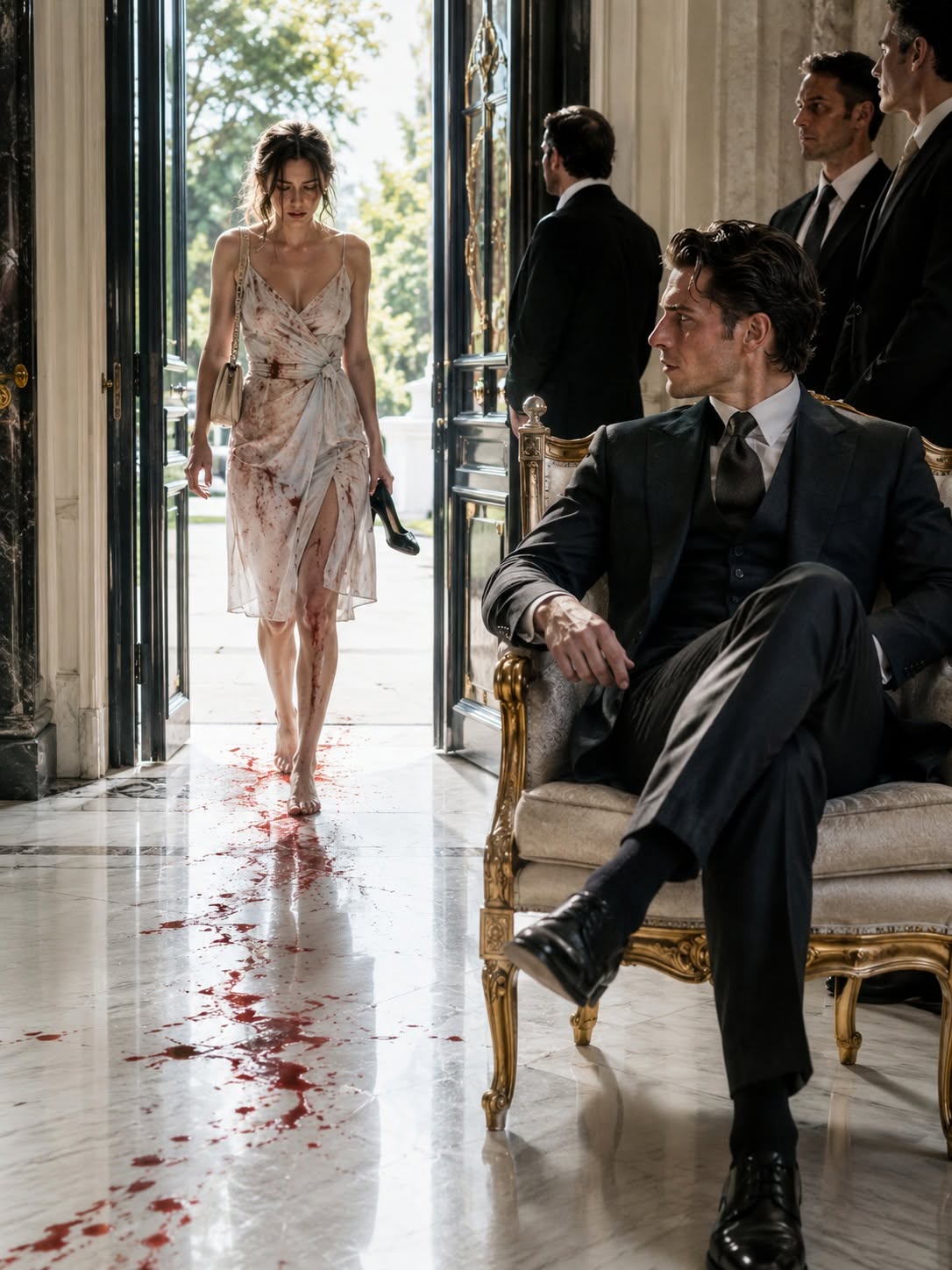 “Sorry I’m Late,” She Whispered—The Mafia Boss Froze When He Saw the Blood Trail Behind Her