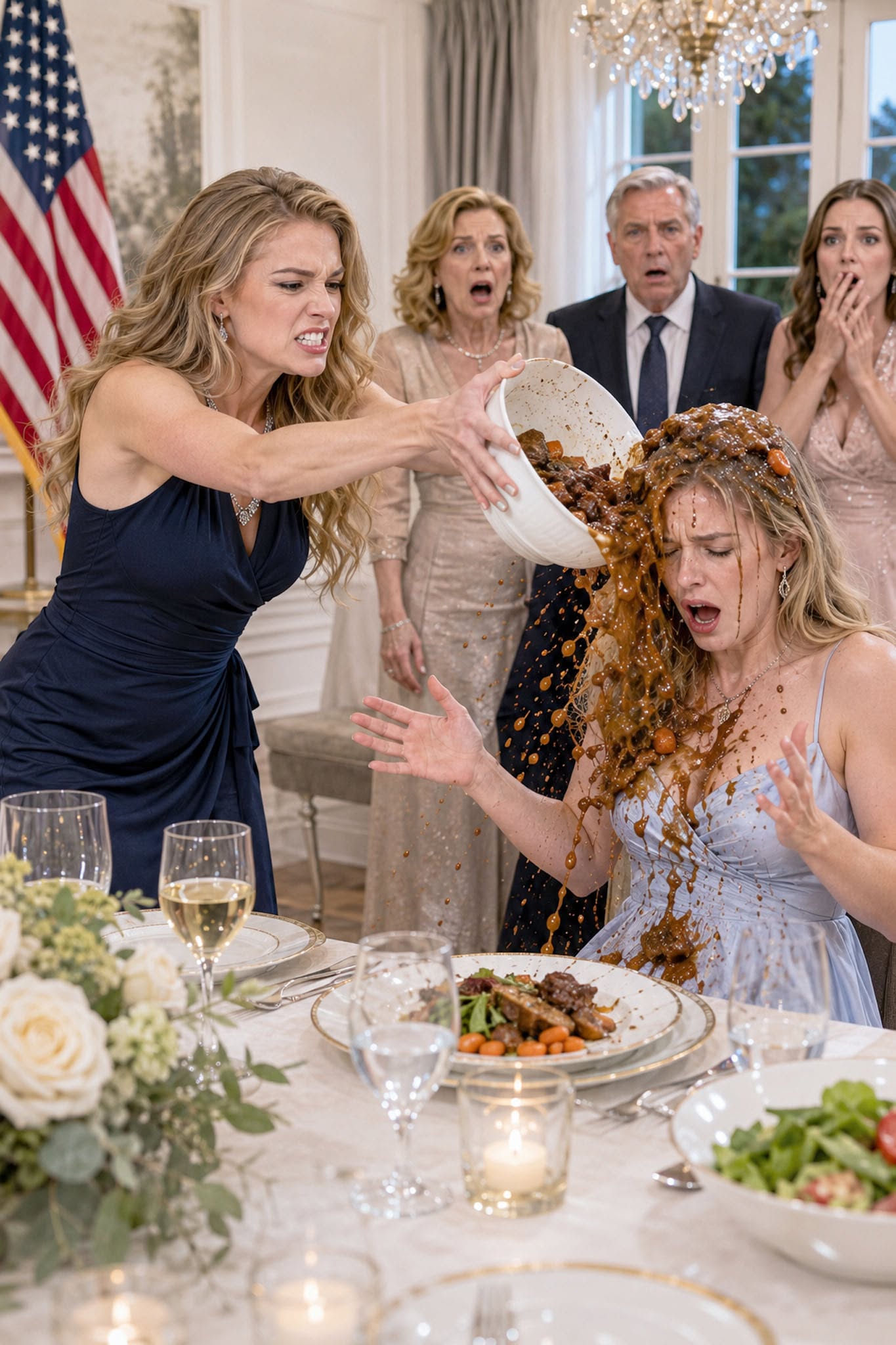 At My MIL’s Birthday, My SIL Slapped Me for Serving Too Slowly—So I Dumped the Hot Meat Stew Over Her Designer Dress and Walked Out. My Husband Said I’d Come Crawling Back…