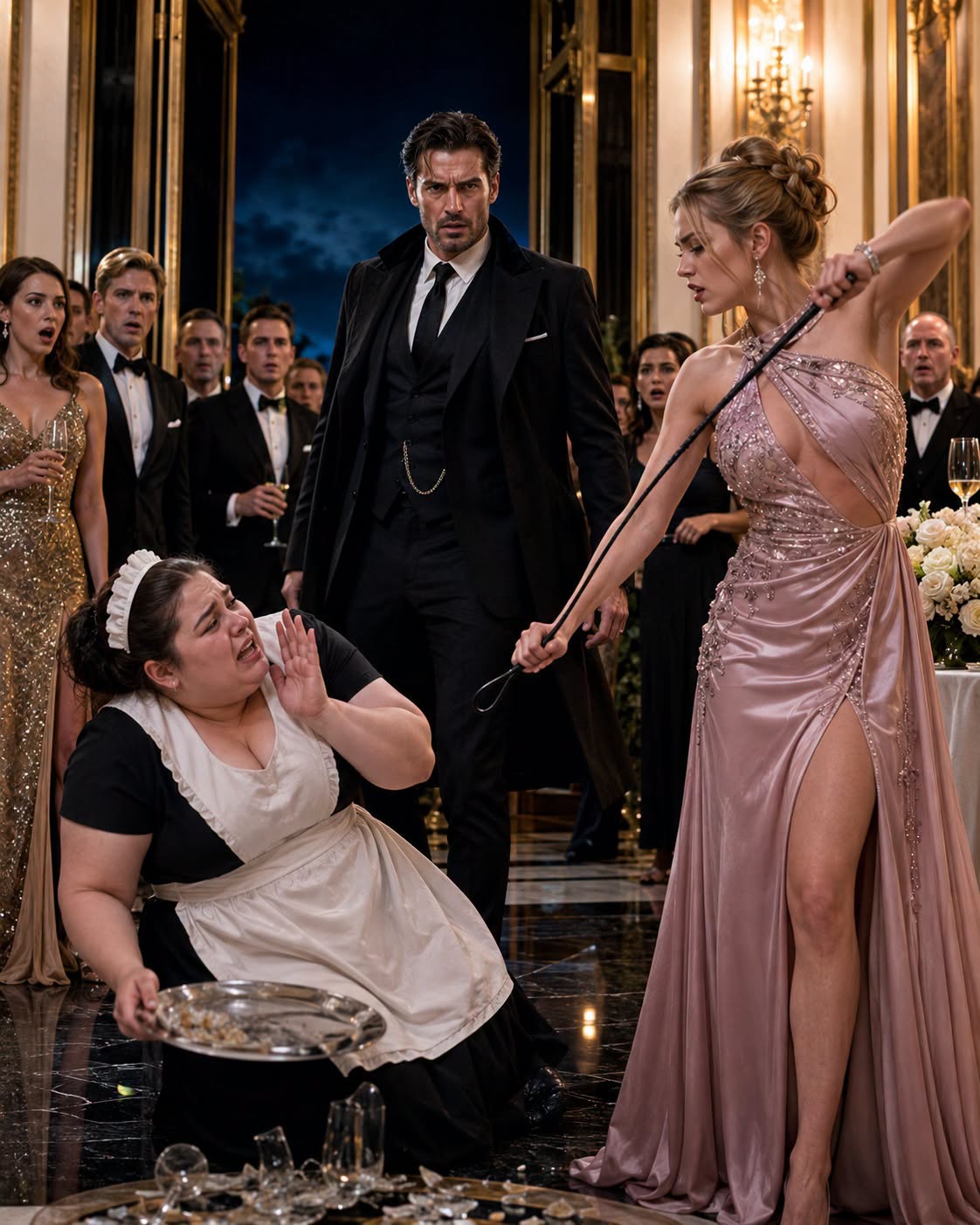 "His Fiancée Struck the Plus-Size Maid Before Everyone — Then the Mafia Boss Did Something No One Expected