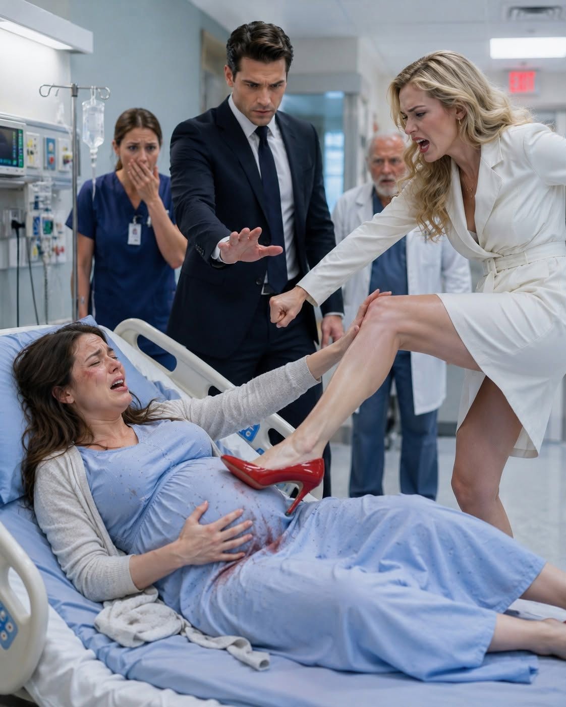 The Mistress Struck His Pregnant Wife in a Hospital Hallway, but the Billionaire Went Still When the Director Said, “Touch My Niece Again.”