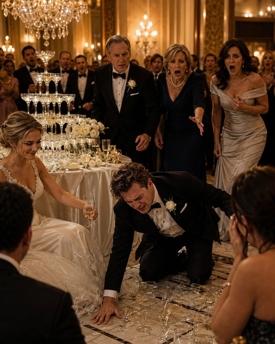 At my wedding, I caught my brother slipping something into my glass. I didn’t scream or panic. Instead, I quietly switched our drinks. Then he raised his toast, smirked, and said, “Congrats, little sister. My surprise is coming soon.” I smiled while he drank it. Thirty minutes later, everyone witnessed the truth.