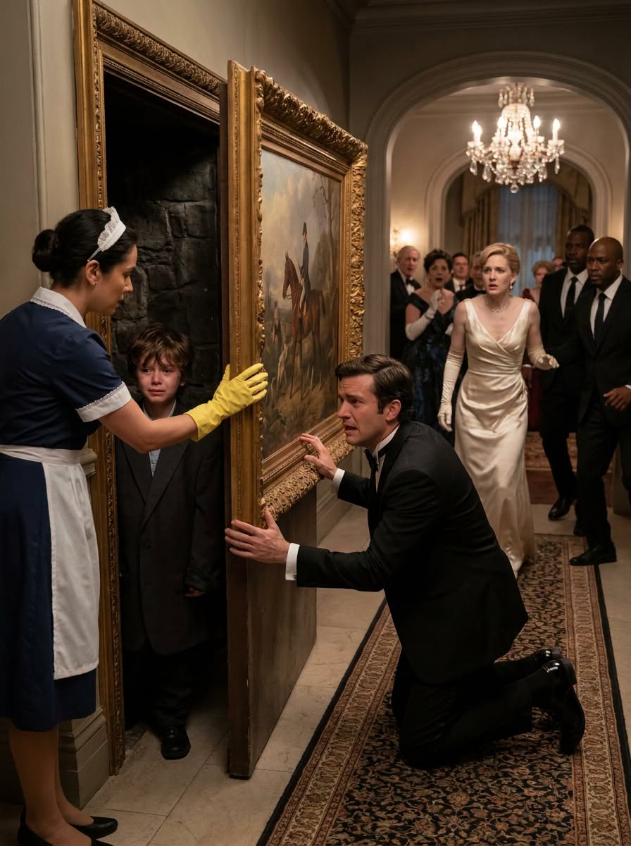 “Your Son Is Behind the Painting.” The Housekeeper Heard a Child Crying in the Wall—And Destroyed the Billionaire’s Perfect Gala