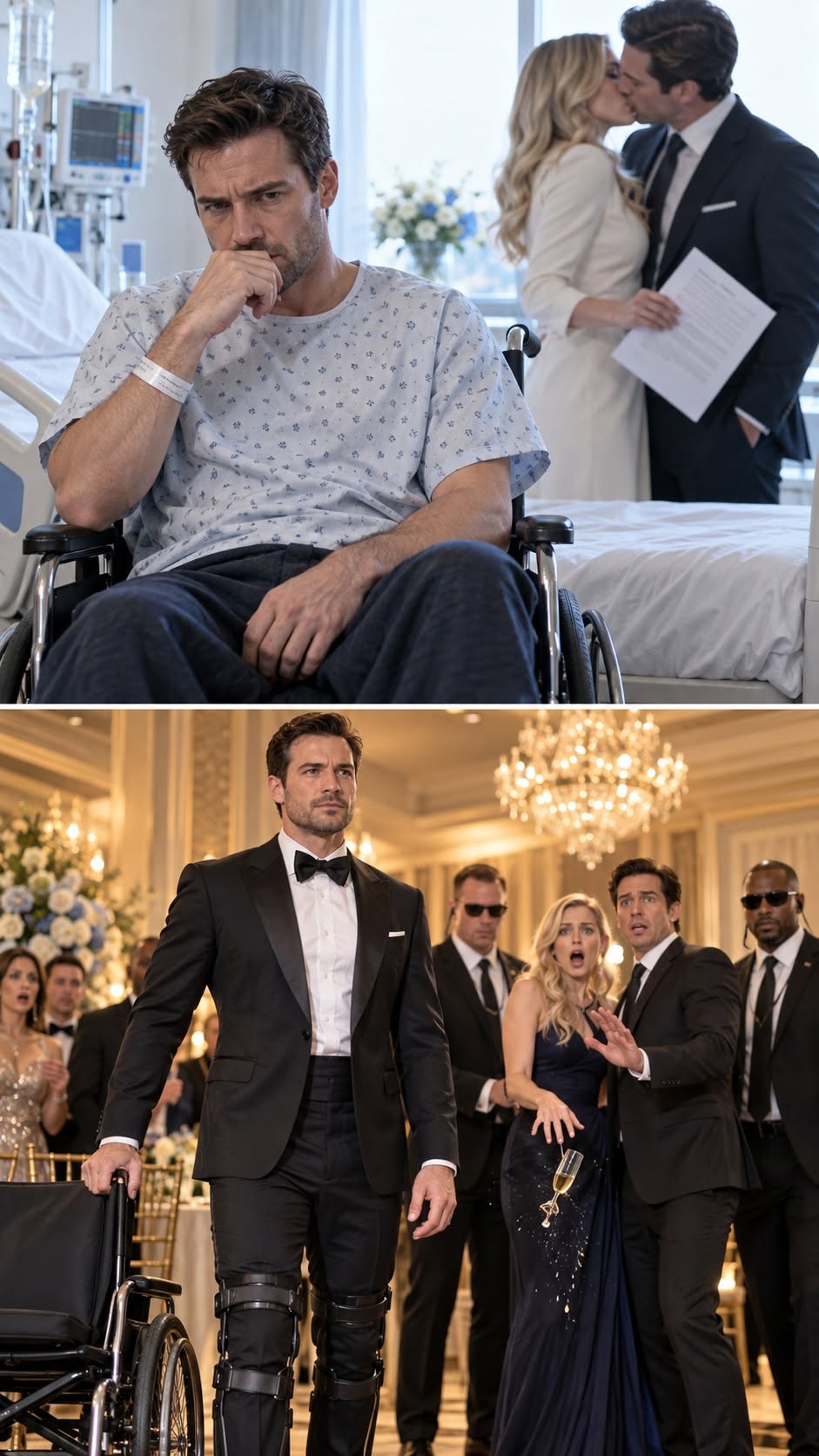 Vanessa placed divorce papers on my hospital blanket, then kissed my best friend beside my wheelchair. “You’re finished, Daniel,” Adrian whispered. I signed one page, hid the recorder beneath my pillow, and smiled. They thought they had inherited my company, my home, and my future—but what would happen when I stood up at their victory gala?
