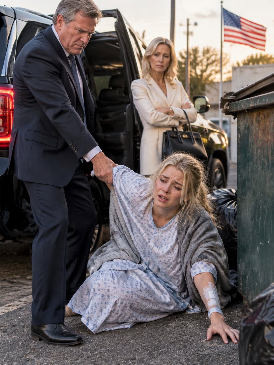 “My father dragged me out of his SUV and left me beside a dumpster hours after I donated bone marrow to save my sister’s life,” I whispered, barely able to stand, while my mother watched without stopping him. My body was still weak from surgery, my hands were shaking, and my own family showed me exactly what I was worth. But they didn’t know what I would discover next....
