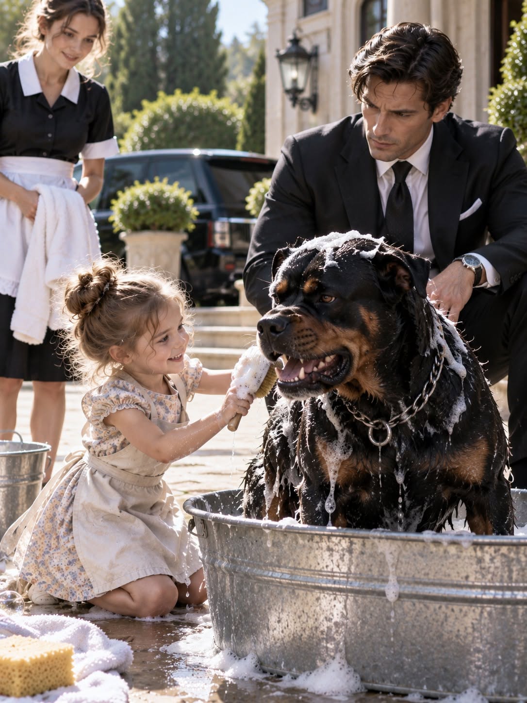 The Mafia Boss Found His Dog Being Bathed by the Maid’s Toddler—Then He FROZE