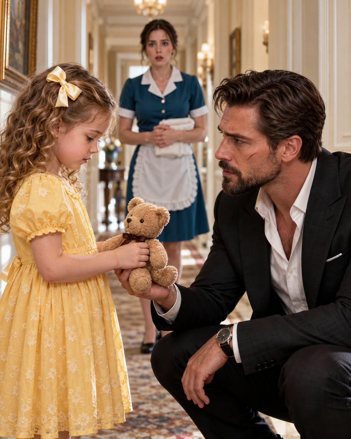 IF YOU FIX MOMMY'S BRUISES, I'LL GIVE YOU MY TEDDY — LITTLE GIRL SOBBED DESPERATELY, UNAWARE HE WAS A RUTHLESS MAFIA BOSS