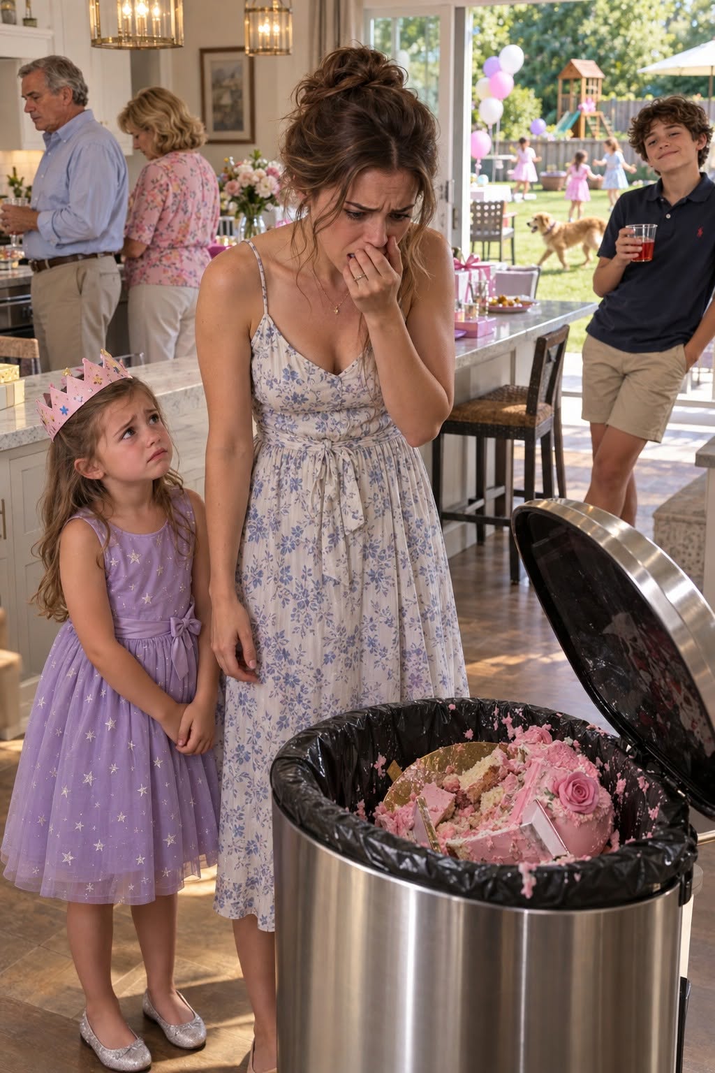 At My Daughter’s Birthday Party, I Found Her Cake Crushed At The Bottom Of The Trash.