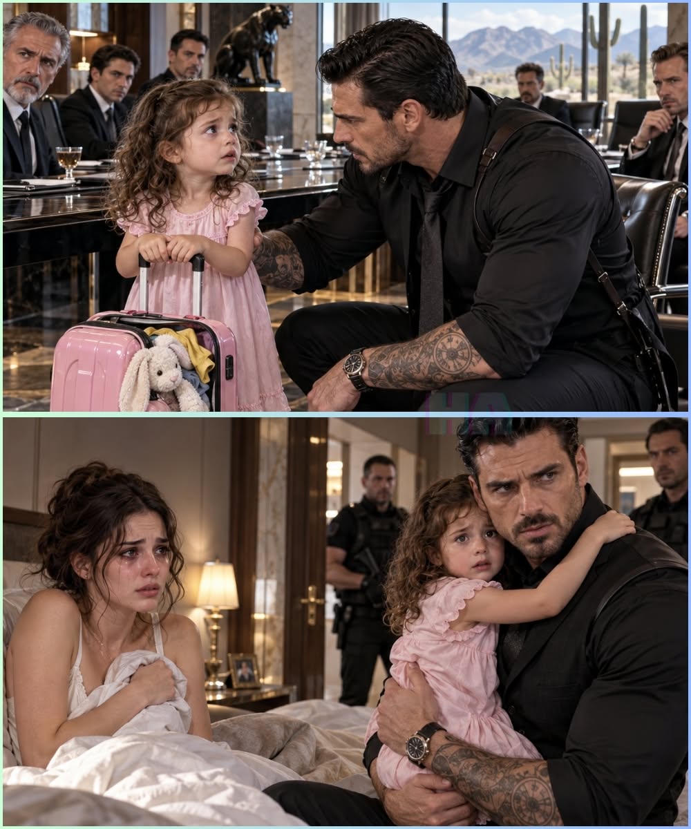 The Maid’s Three-Year-Old Dragged a Pink Suitcase Into the Mafia Boss’s Meeting, and Her Four Words Exposed the Man He Trusted Most