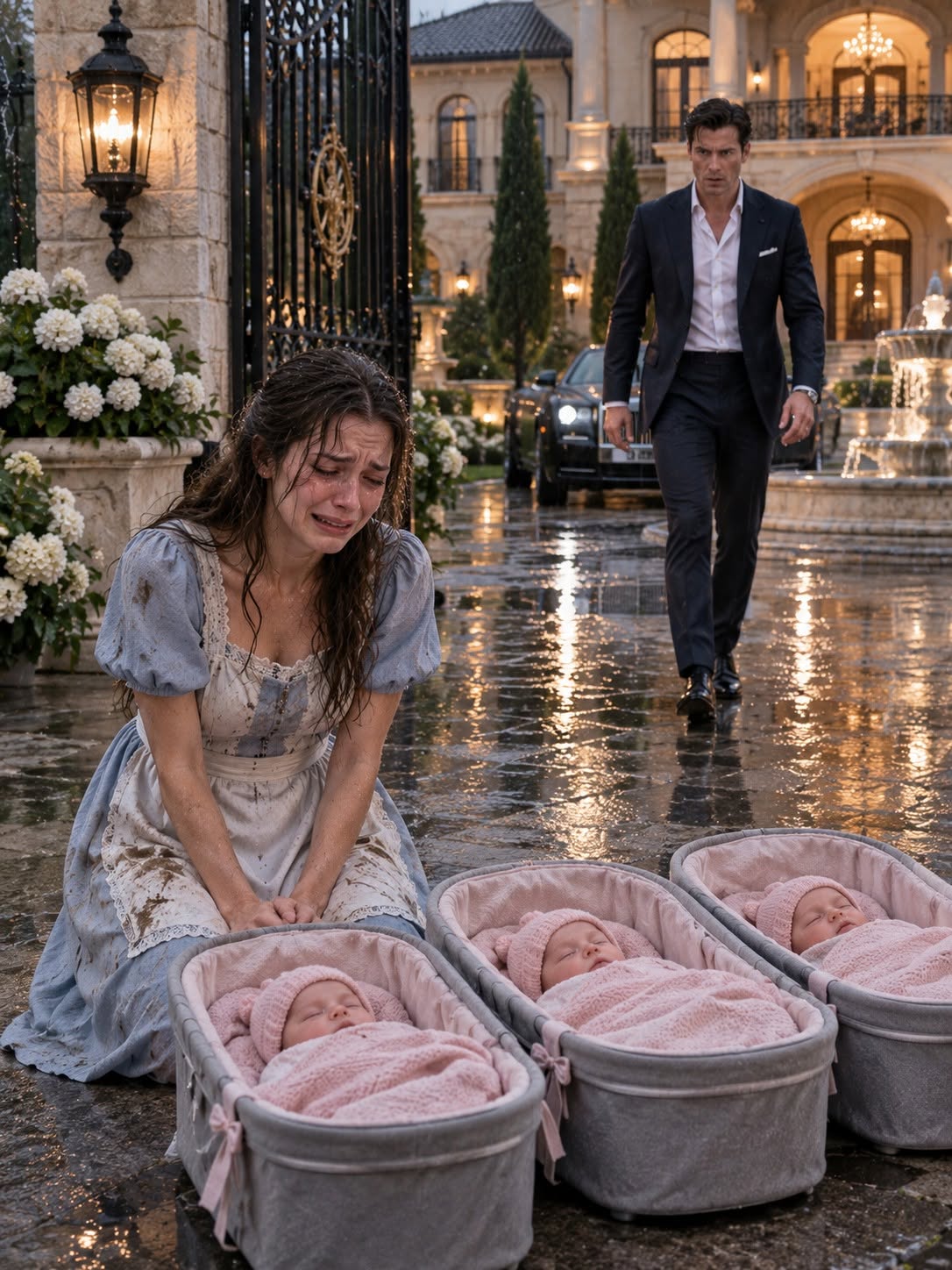 My mother-in-law forced me and my three daughters to sleep next to the laundry room, repeating: “Without a son, you are worth nothing.” The day she struck me during a charity gathering, I remained silent, but one of the forty guests took off his jacket, covered my girls, and said, “They’re coming with me.”