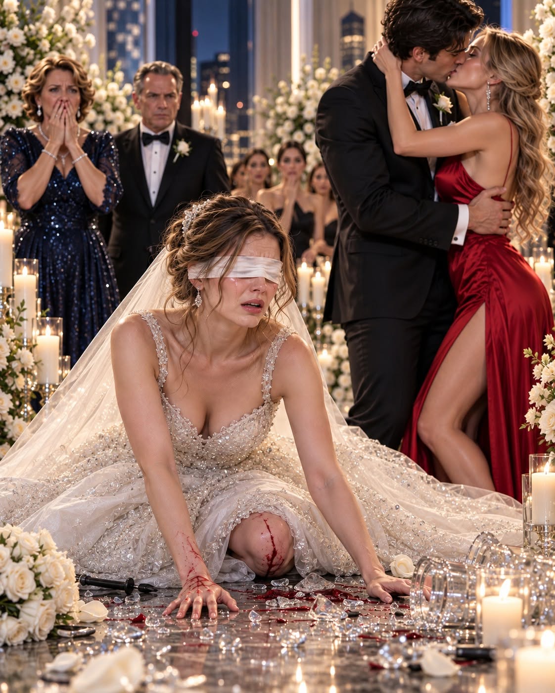 "Three days before my wedding, the bandages covering my eyes for nearly three years finally came off—and the first thing I discovered after getting my sight back was that my fiancé and my own family had been hiding a horrifying secret from me. The doctor called my surgery a success, but instead of telling Ethan, I decided to surprise him at our wedding rehearsal.