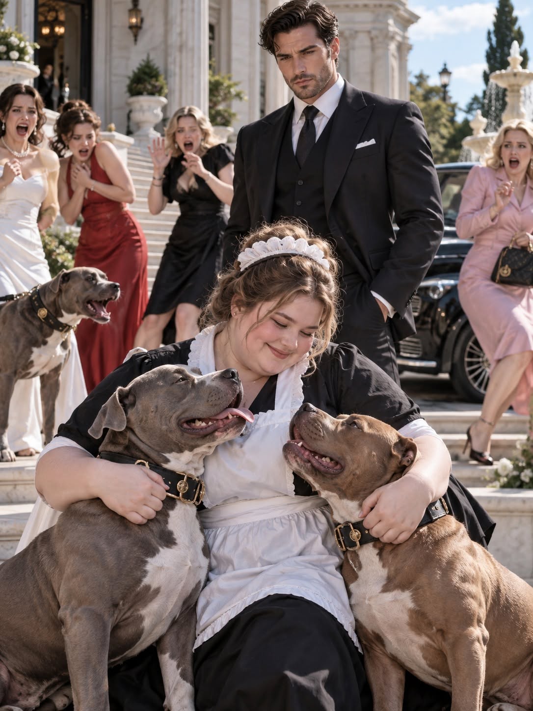 The Mafia Boss’s Pitbulls Attacked Every Woman—Until A Poor Chubby Maid Made Them Melt