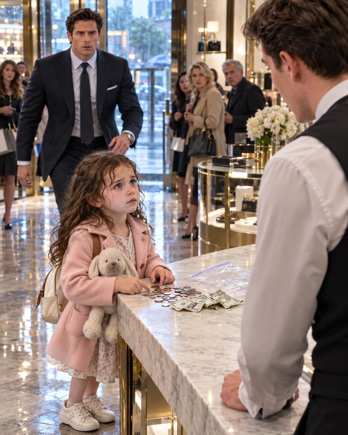 A five-year-old girl walked alone into my Seattle store through pouring rain, emptied exactly eleven dollars and thirty-seven cents onto the counter, and told my employees she wanted to buy a father. Within minutes, I would abandon the reports waiting upstairs and follow that child toward an apartment where her mother lay unconscious. But buying a father was not even the most frightening reason Lily had come looking for us.